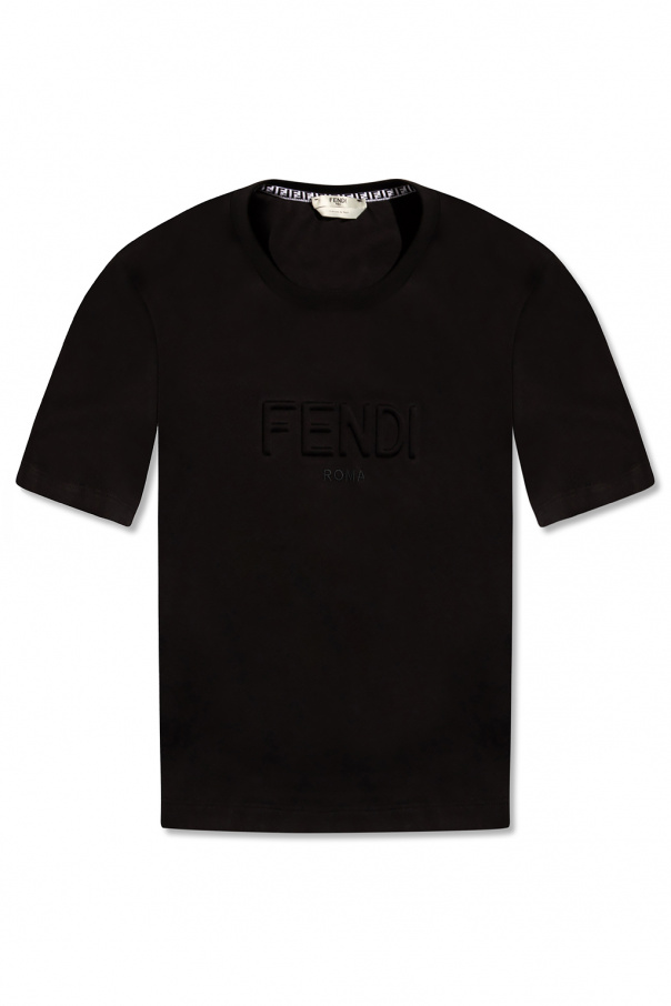 il prestigioso direttore artistico di Dior uomo e Fendi donna - Black Logo  T - shirt Fendi - SchaferandweinerShops Spain